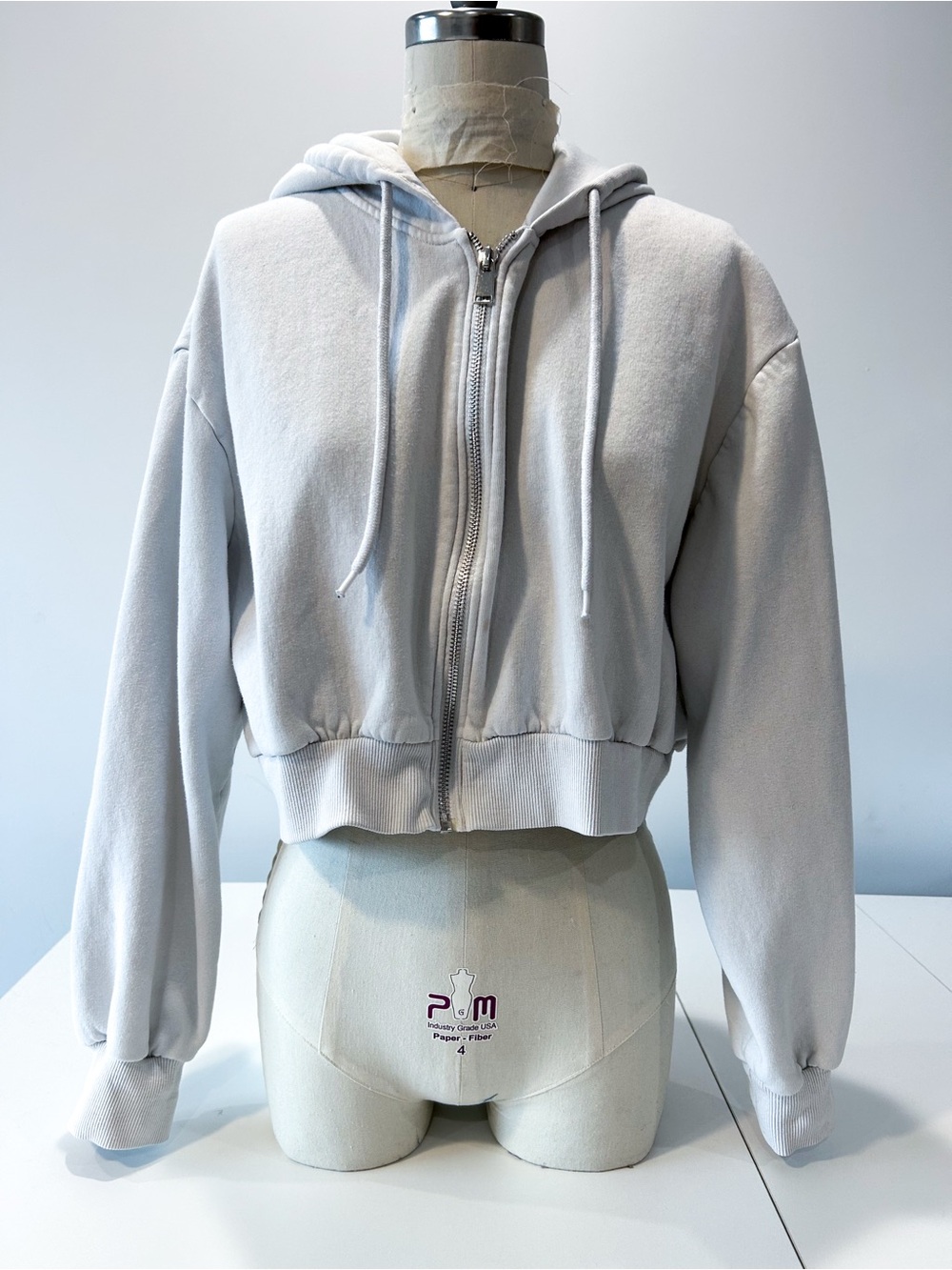 H&M Divided Cropped  White Zip Hoodie Jacket - Women